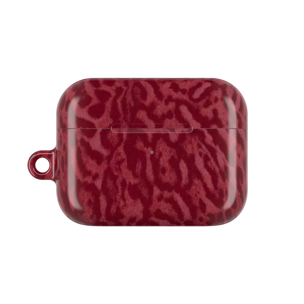 Red Leopard Print Airpod Case