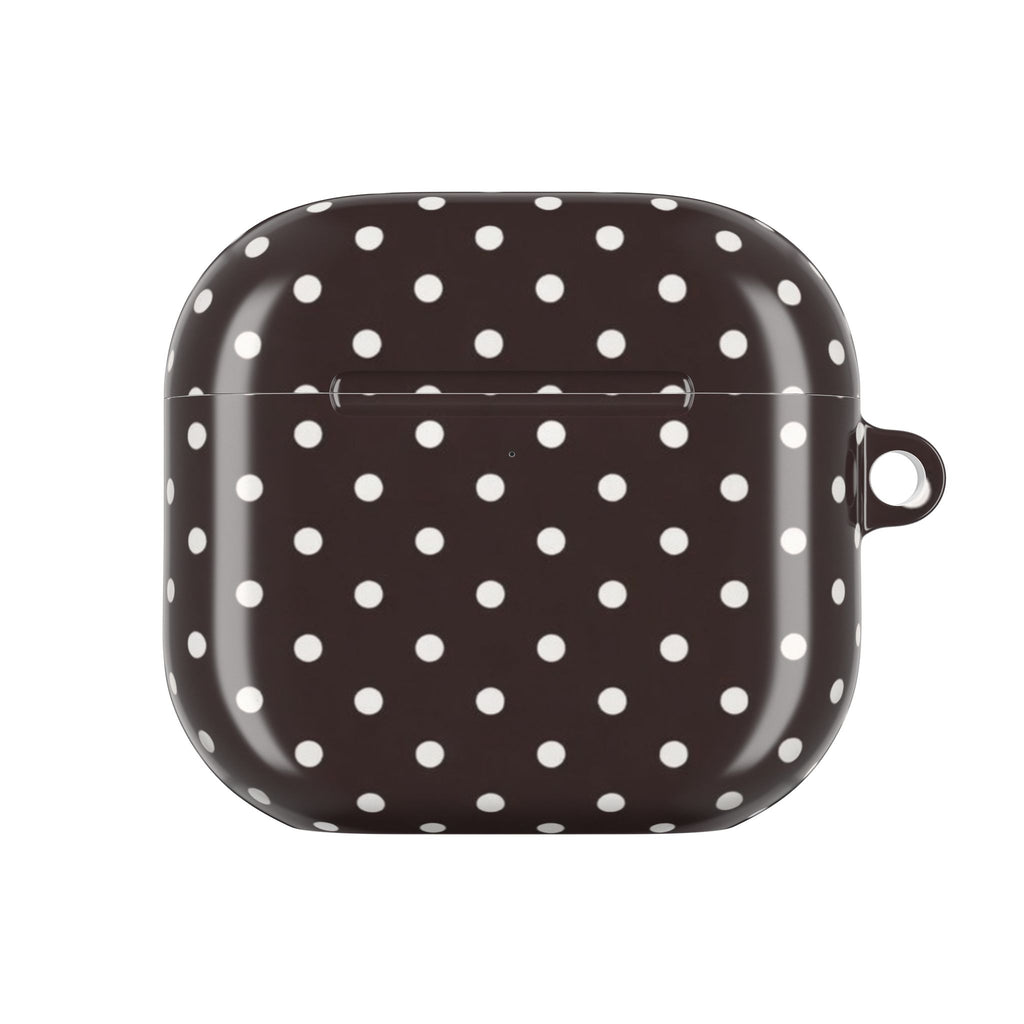 Polka Dot AirPod Case - Brown/White