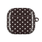 Polka Dot AirPod Case - Brown/White