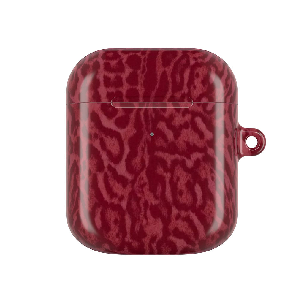 Red Leopard Print Airpod Case