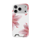 Pink Lily Phone Case with Card Holder