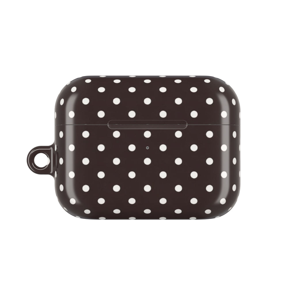 Polka Dot AirPod Case - Brown/White
