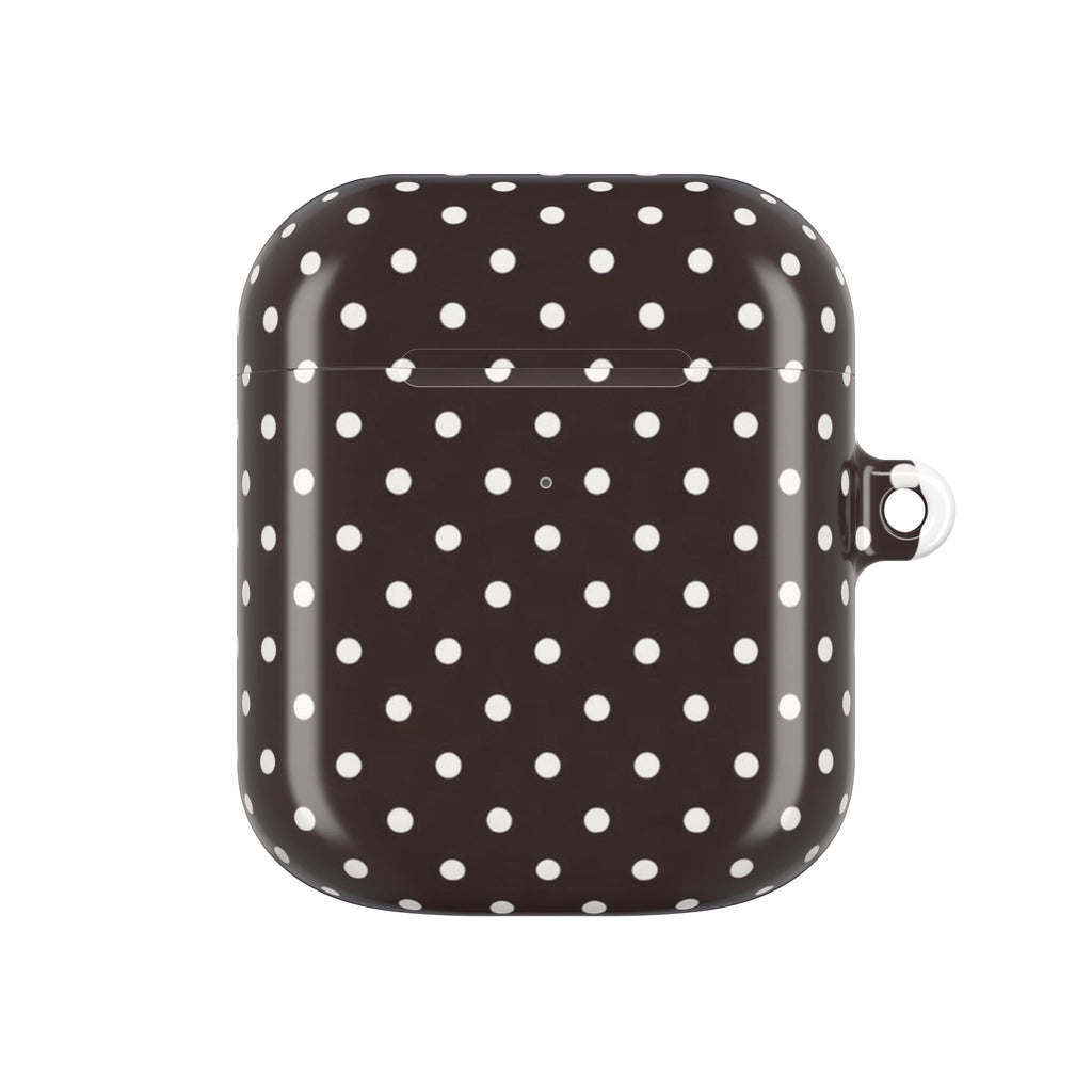 Polka Dot AirPod Case - Brown/White