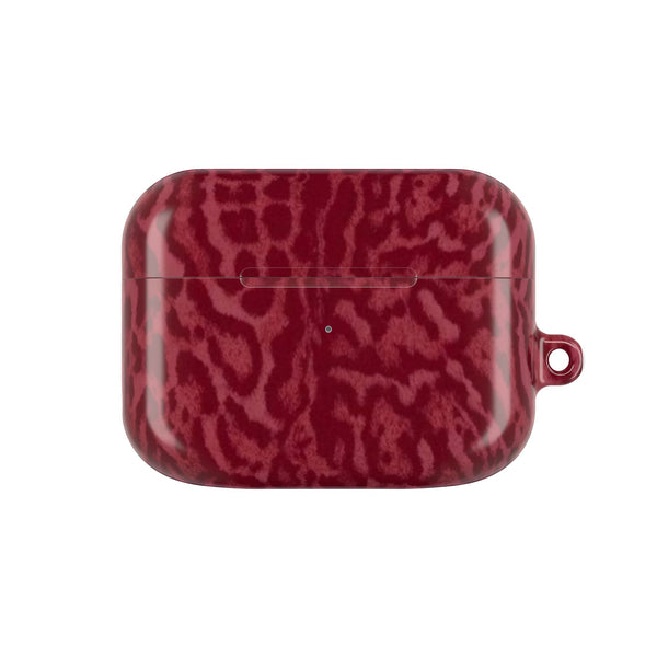 Red Leopard Print Airpod Case