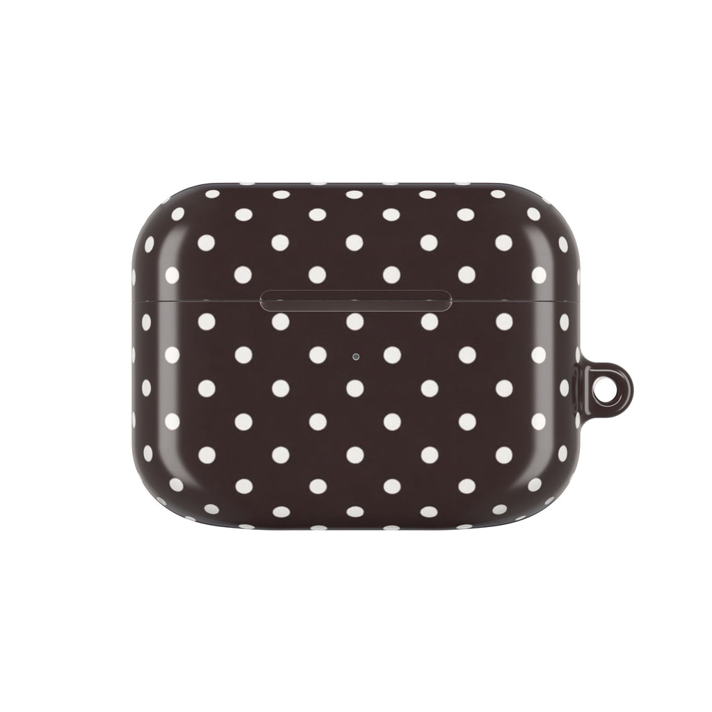 Polka Dot AirPod Case - Brown/White