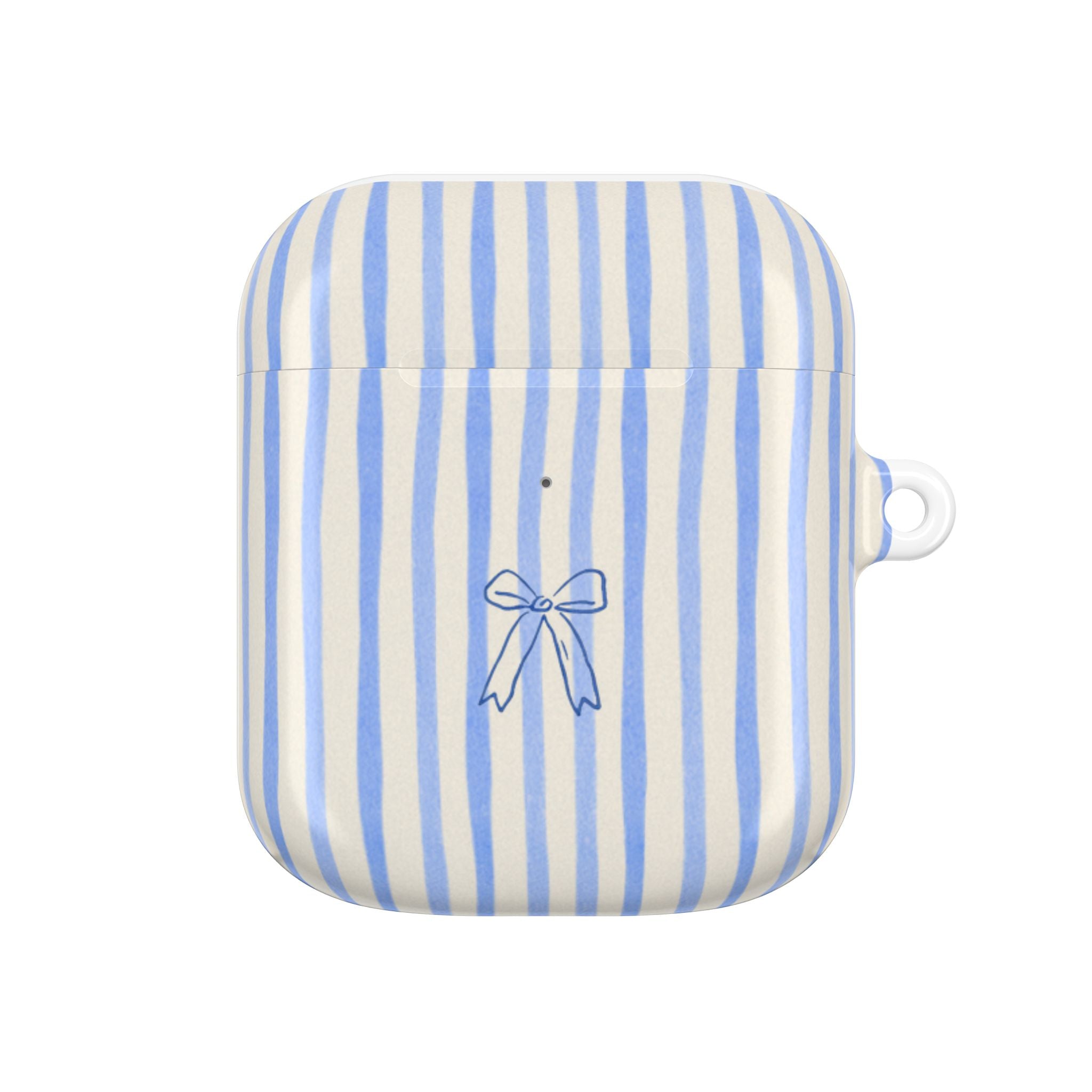 Blue & Cream Striped AirPods Case