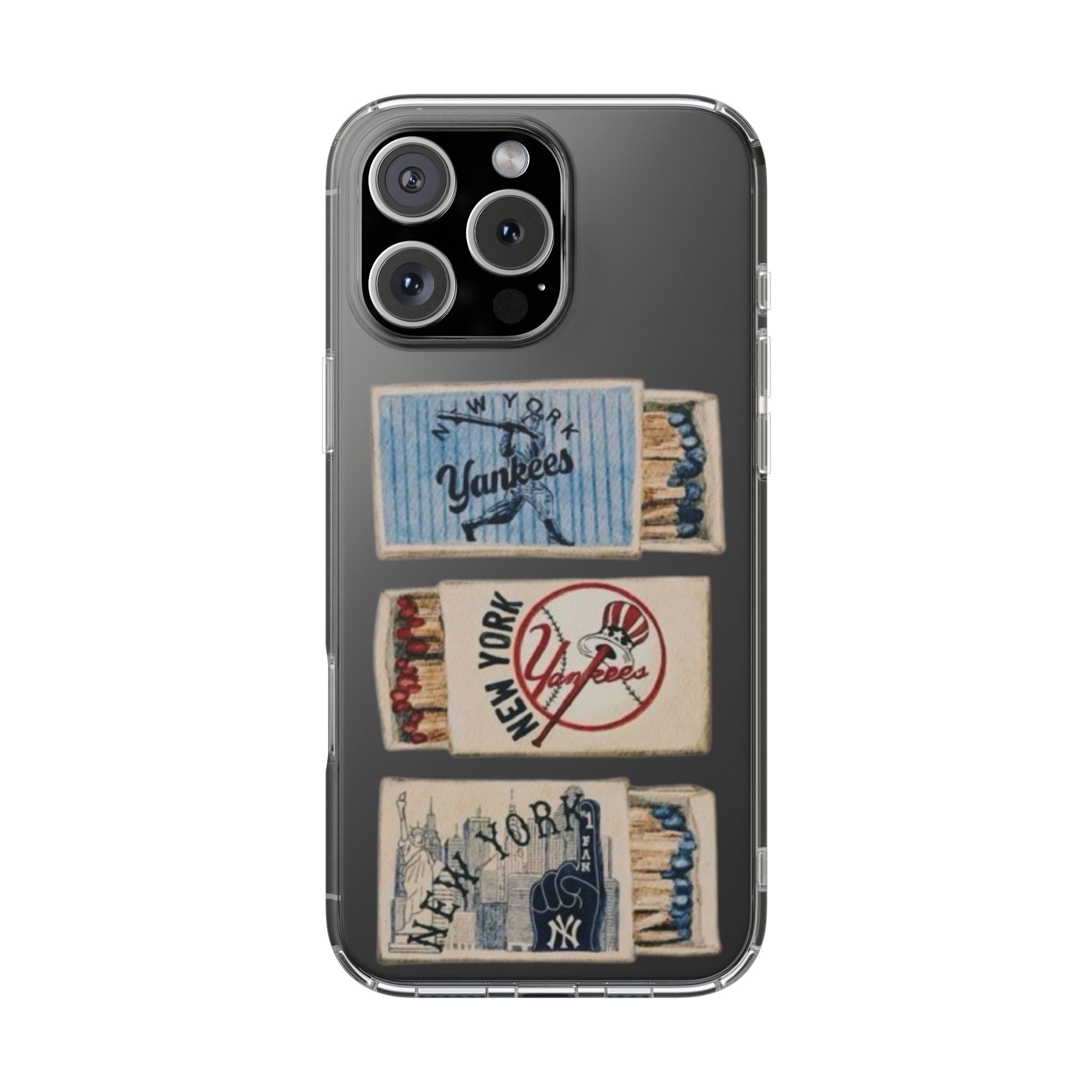 Vintage New York Yankees Patch Clear Phone Case