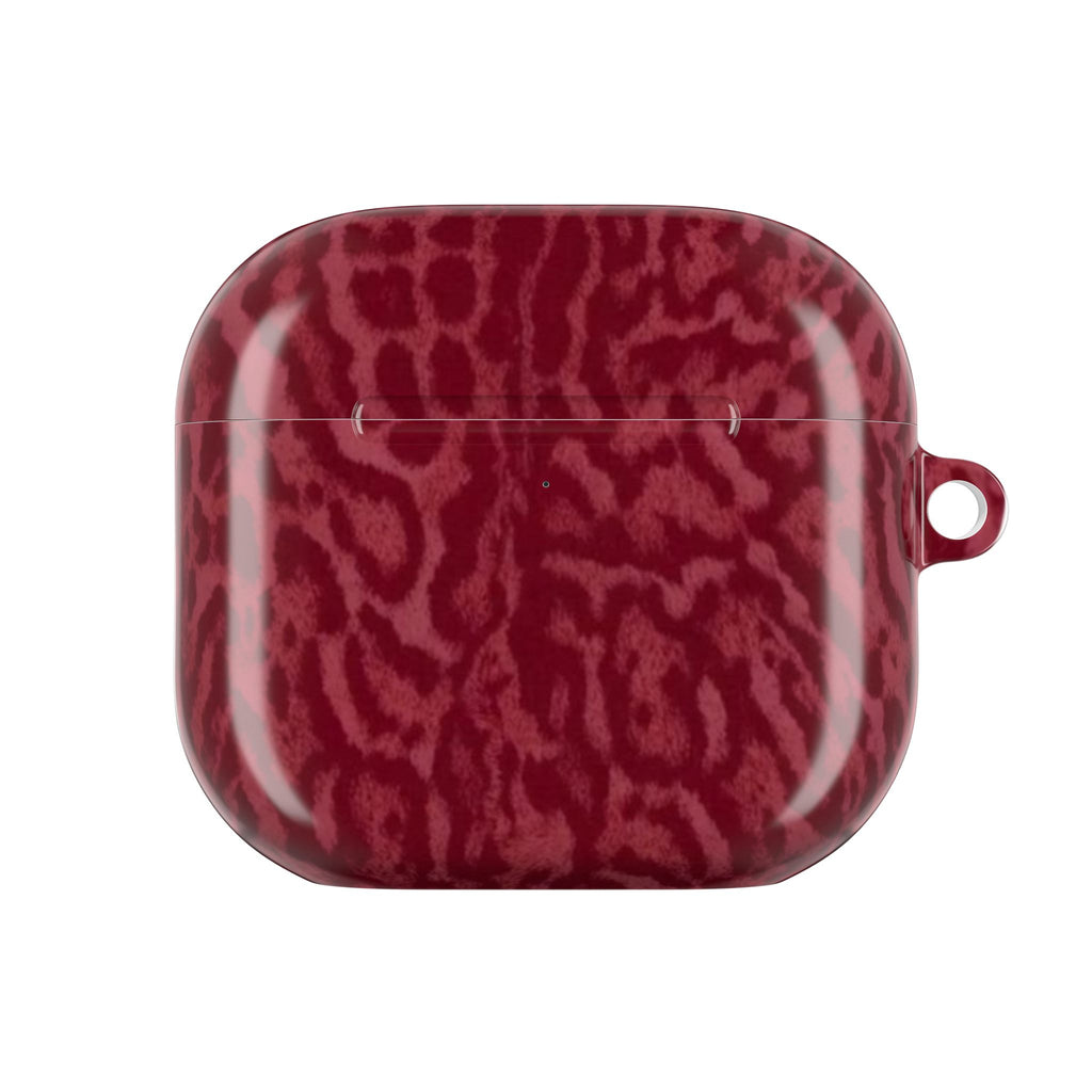 Red Leopard Print Airpod Case