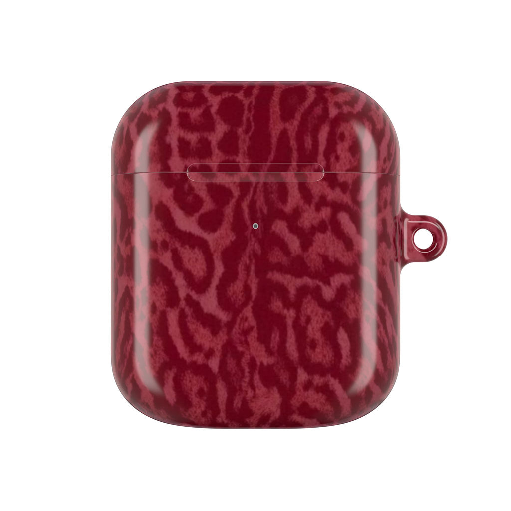 Red Leopard Print Airpod Case