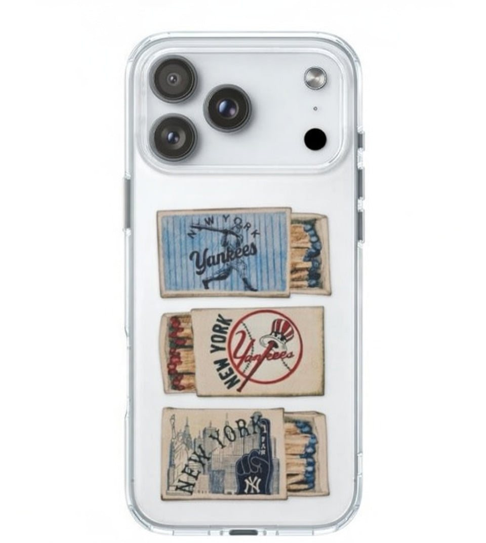 Vintage New York Yankees Patch Clear Phone Case