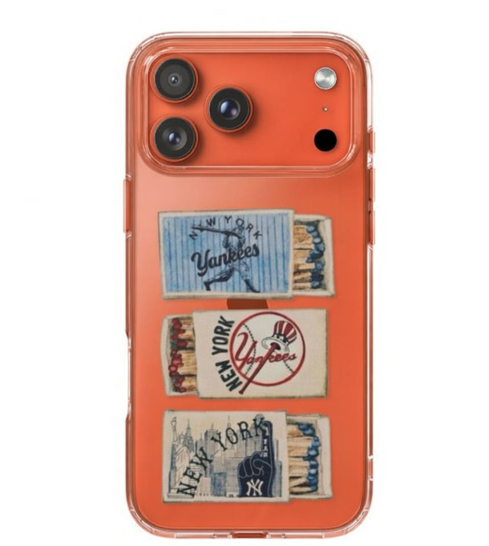 Vintage New York Yankees Patch Clear Phone Case