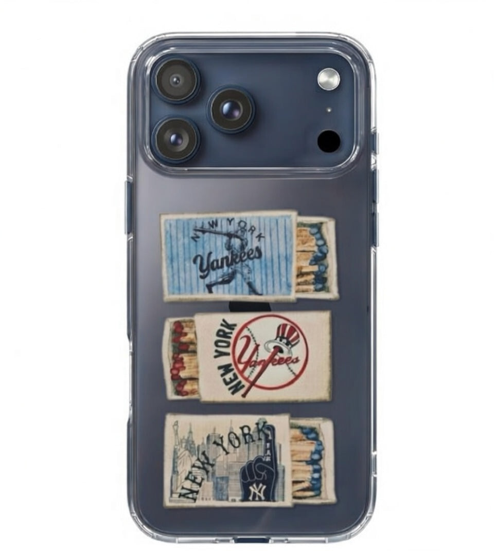 Vintage New York Yankees Patch Clear Phone Case