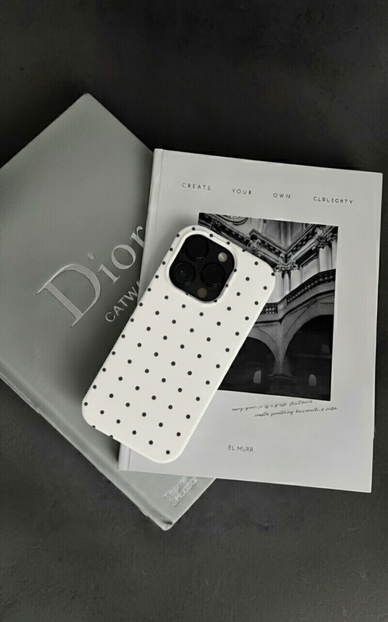 Polka Dot Phone Case - Black/White