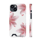 Pink Lily Phone Case with Card Holder