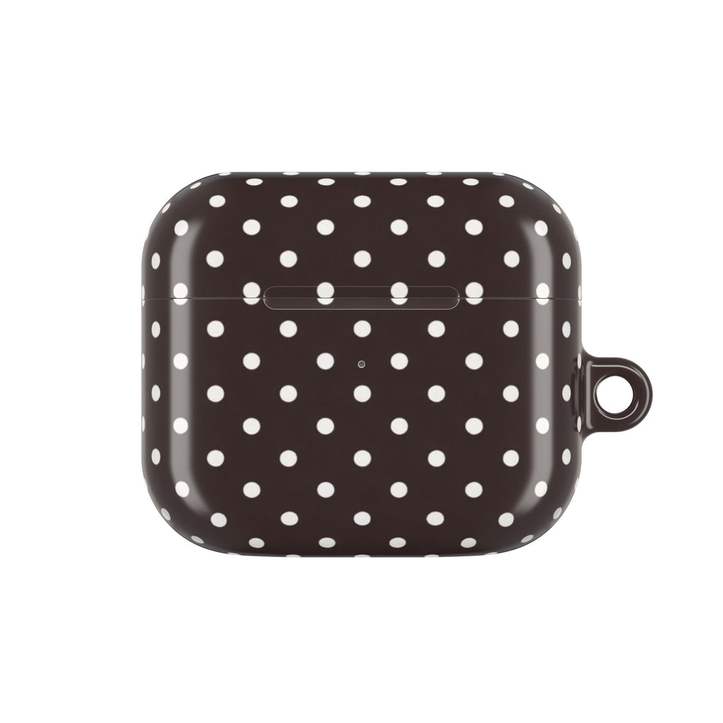 Polka Dot AirPod Case - Brown/White
