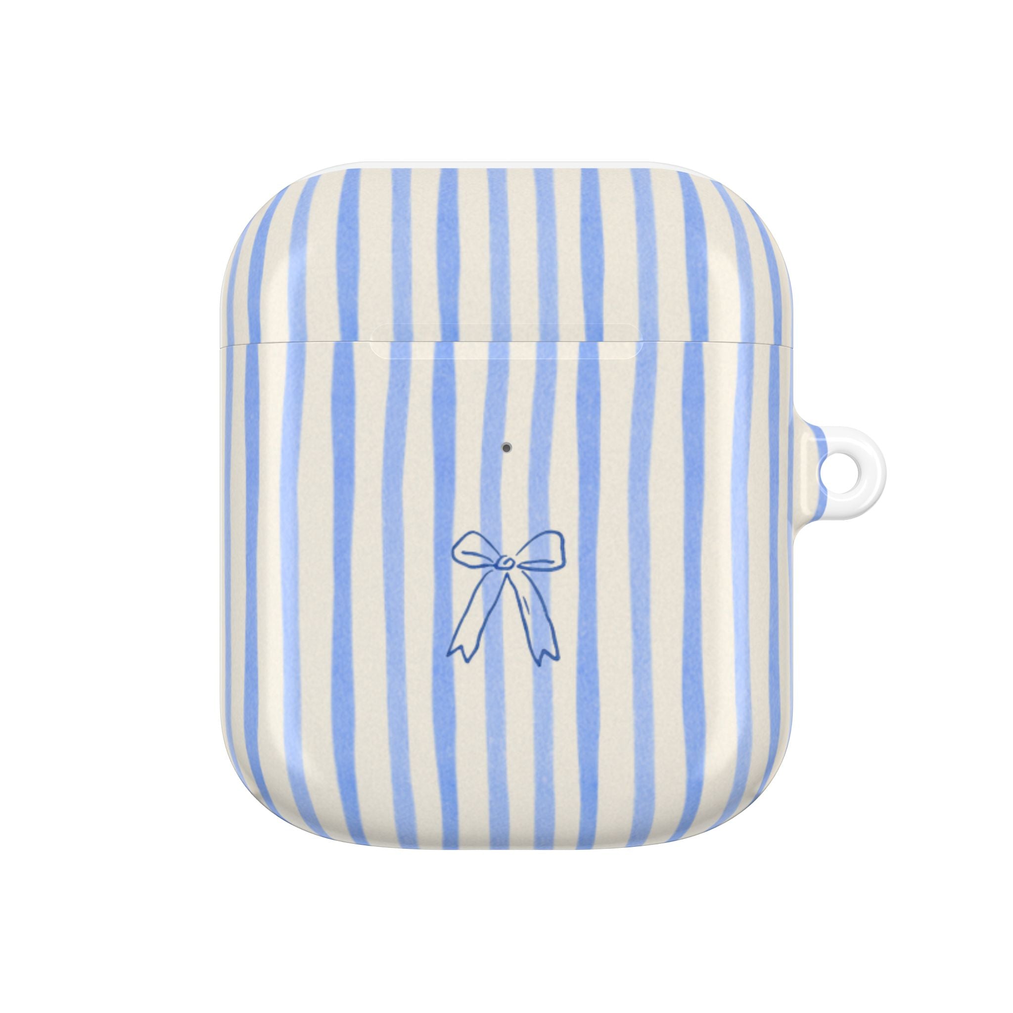 Blue & Cream Striped AirPods Case