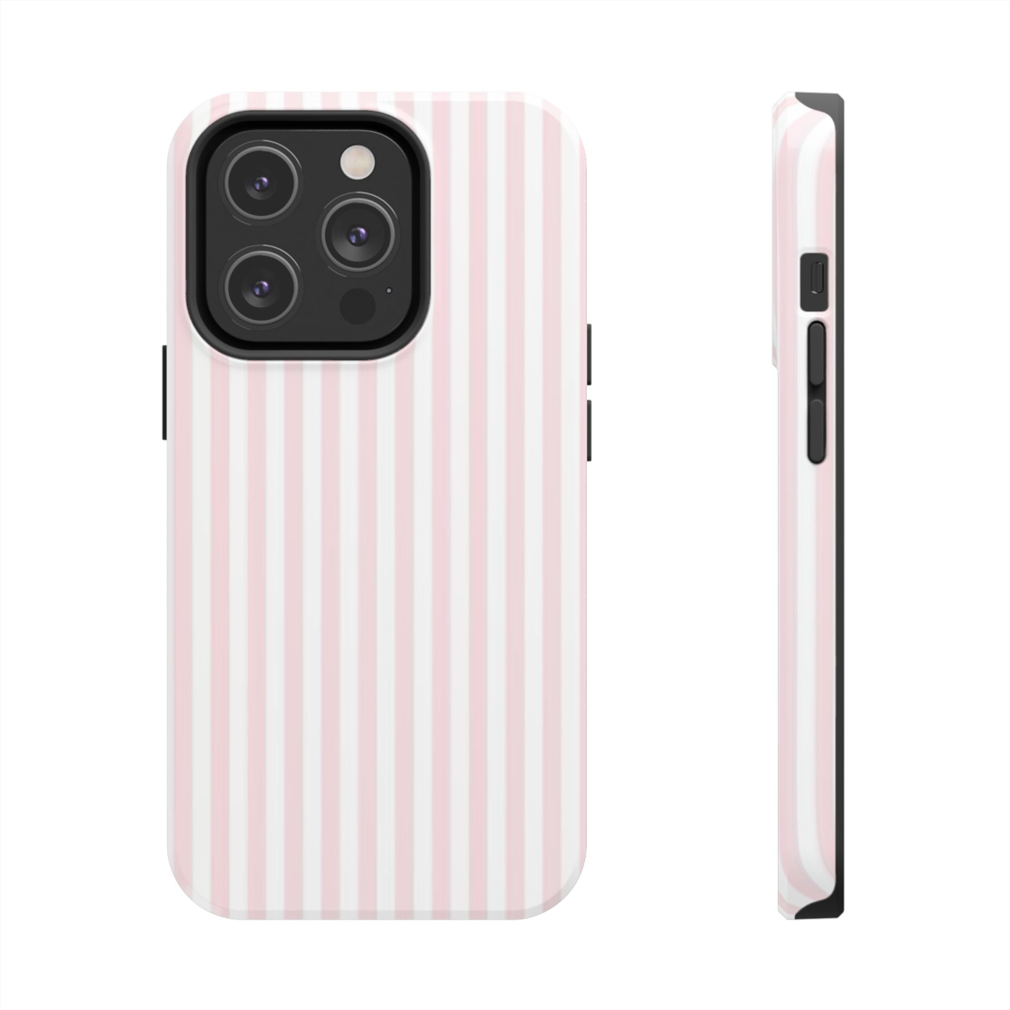 Pink/White Striped Phone Cases