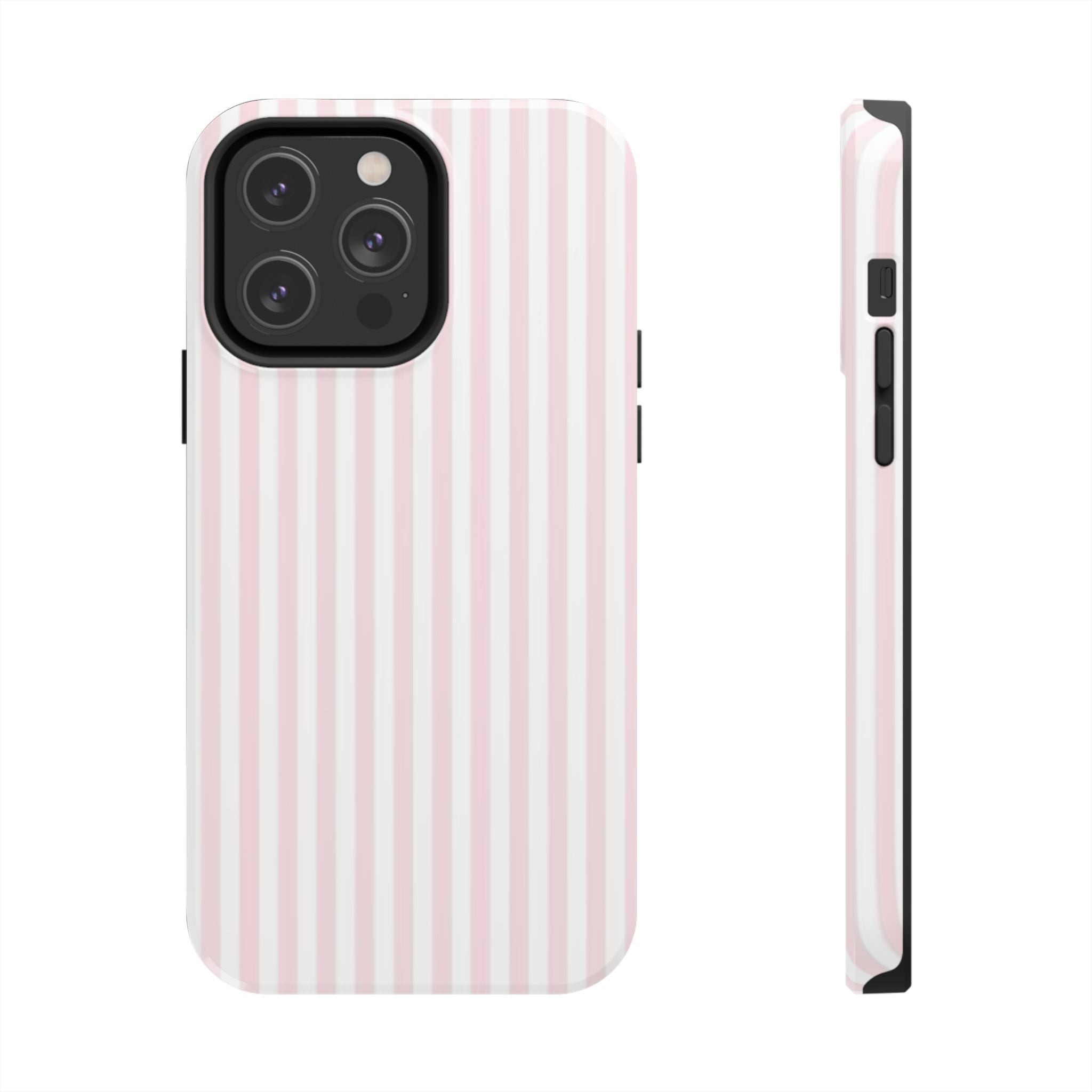 Pink/White Striped Phone Cases