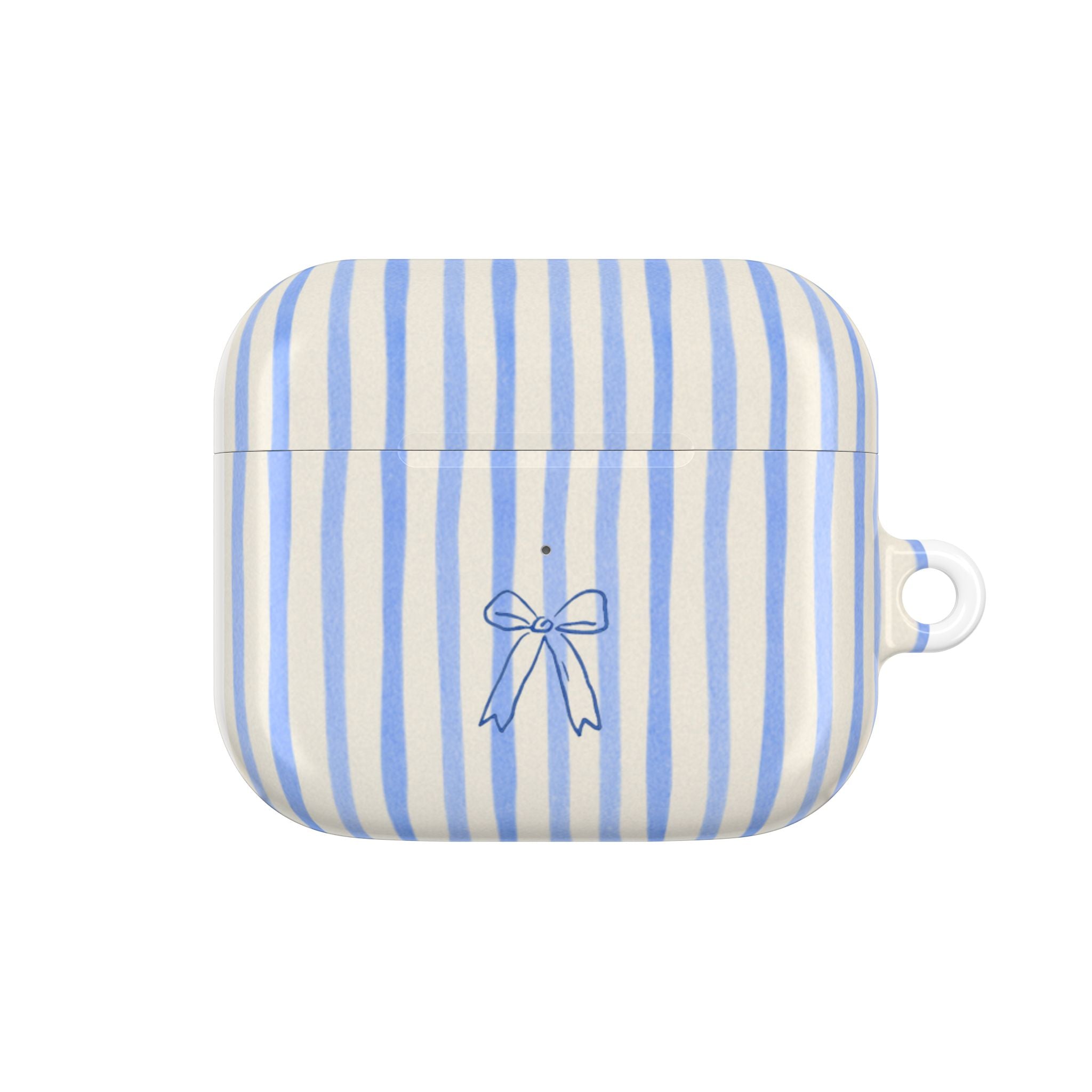 Blue & Cream Striped AirPods Case