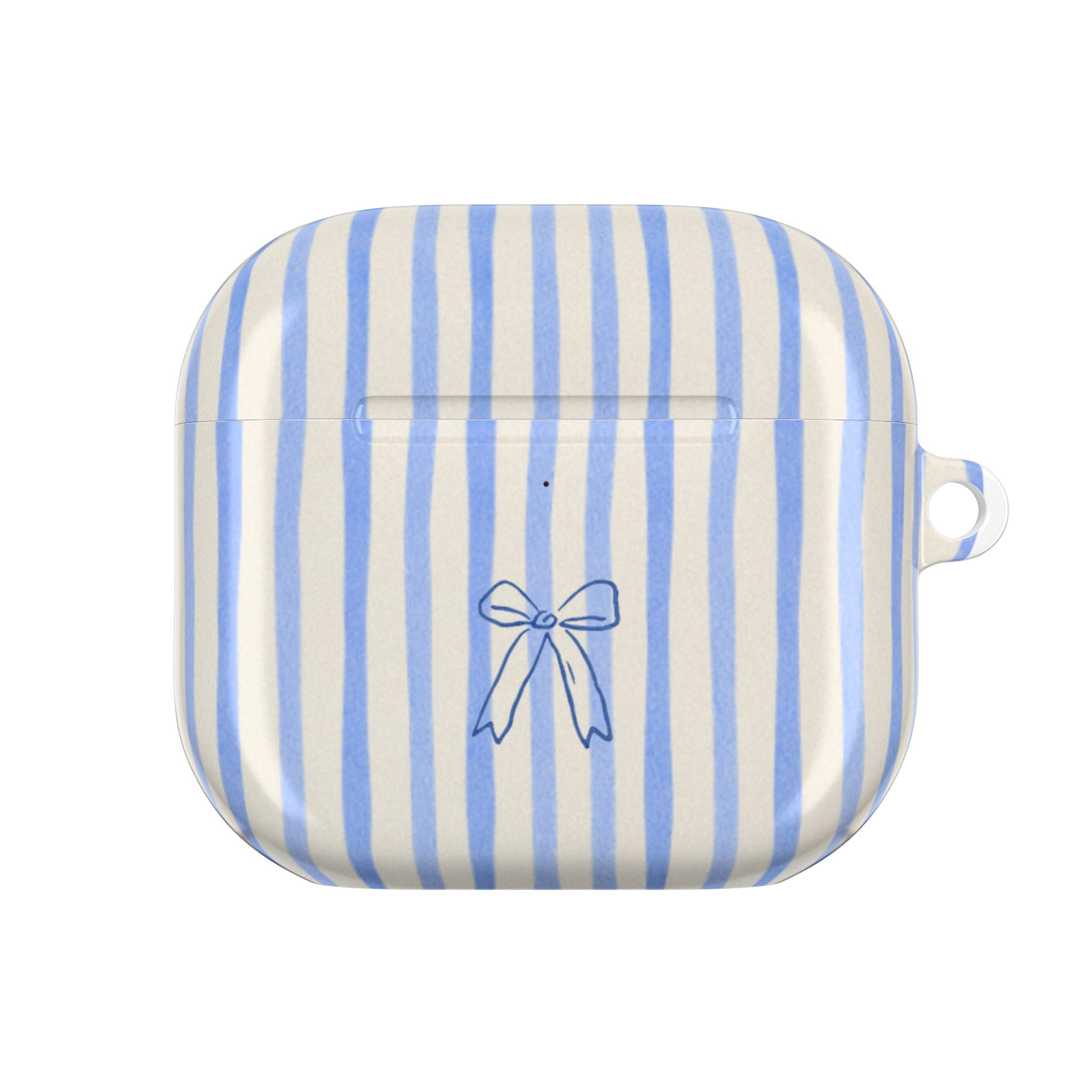 Blue & Cream Striped AirPods Case