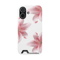 Pink Lily Phone Case with Card Holder