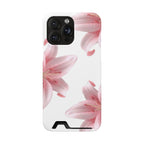 Pink Lily Phone Case with Card Holder