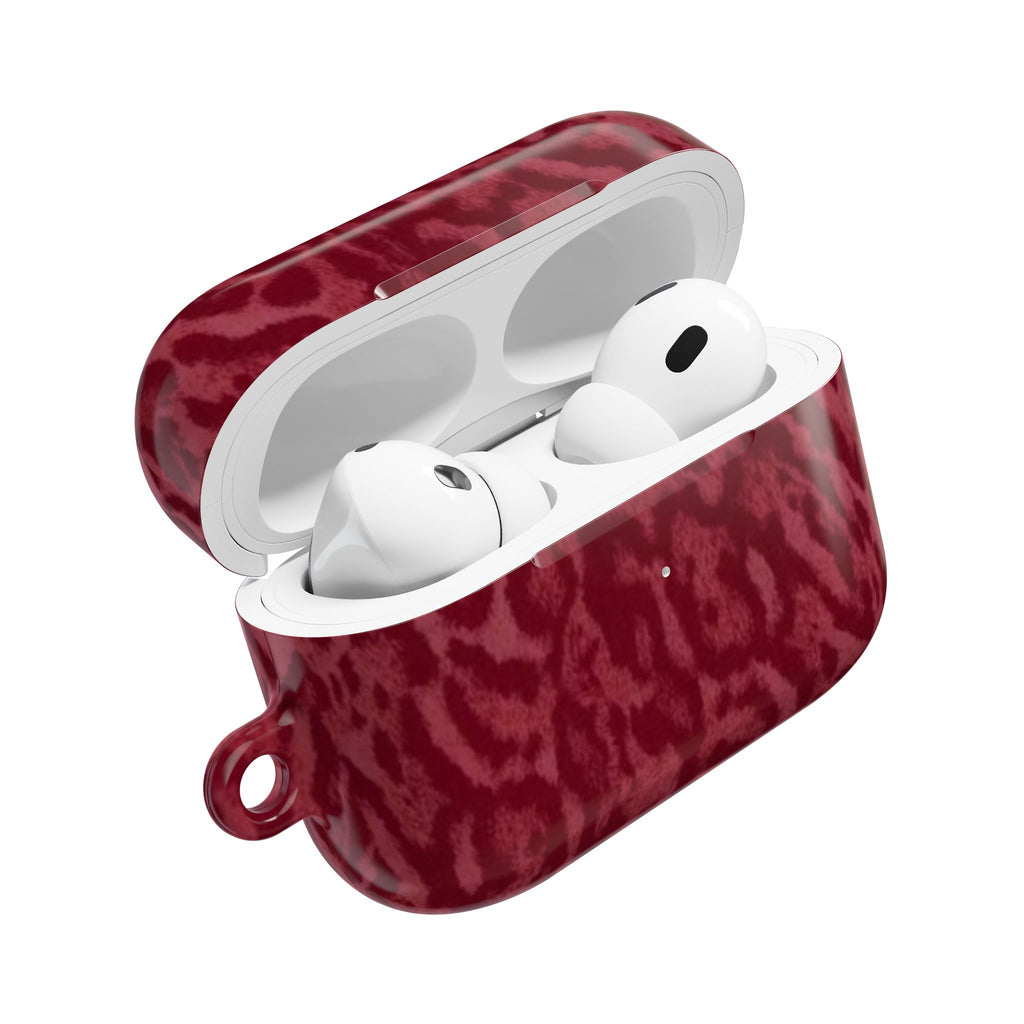 Red Leopard Print Airpod Case